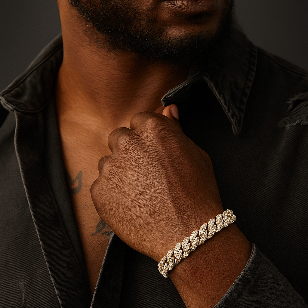 ICED Gold Cuban Link Bracelet – THE ANNEAUX