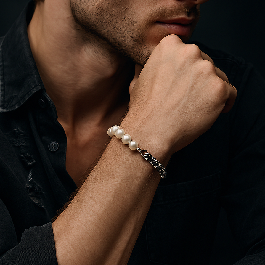 Pearl X Cuban Link Bracelet