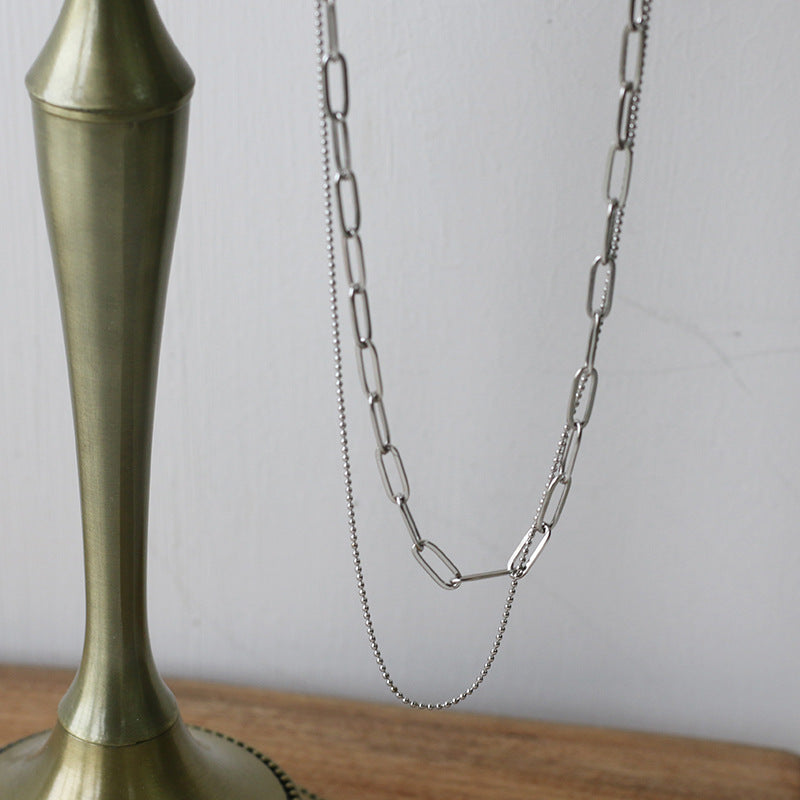 Titanium Paperclip X Balled Chain