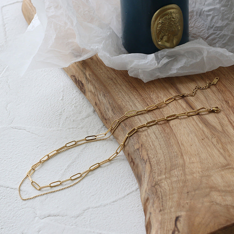 Titanium Paperclip X Balled Chain