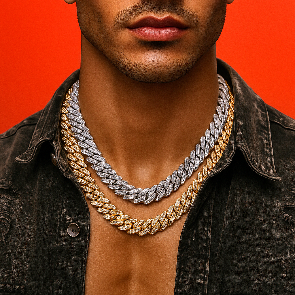 ICED Gold & White Gold Cuban Link Chains (PACK OF 2)