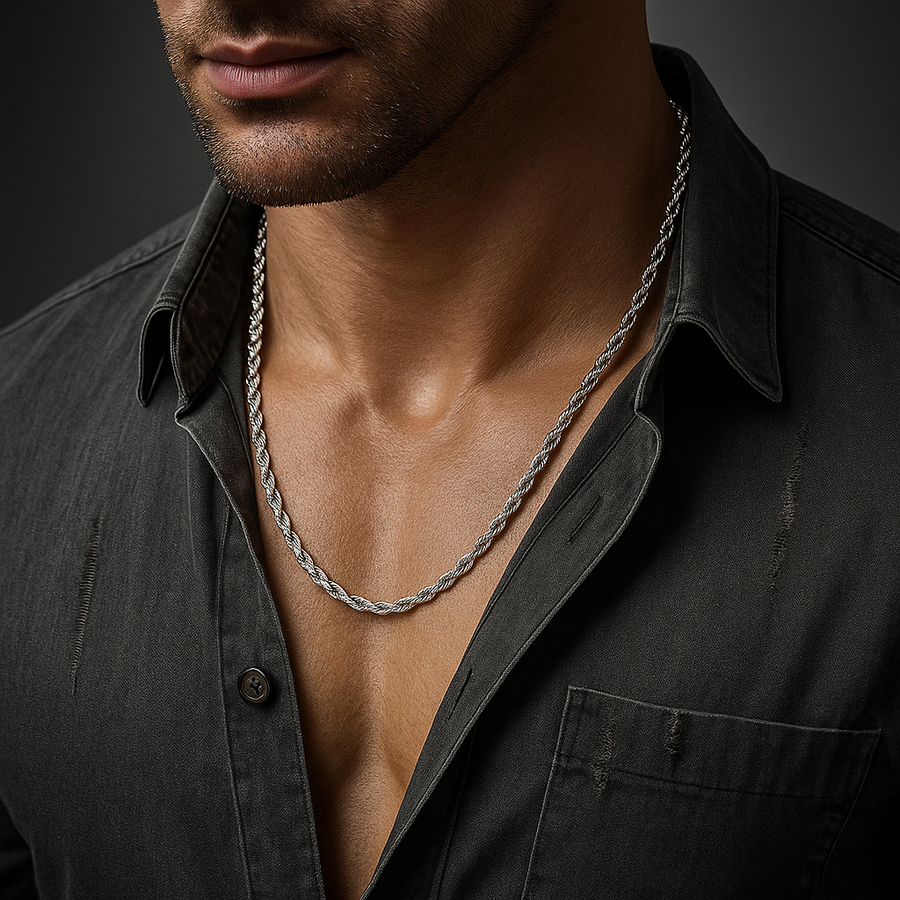 Twisted Rope Chain (Silver)