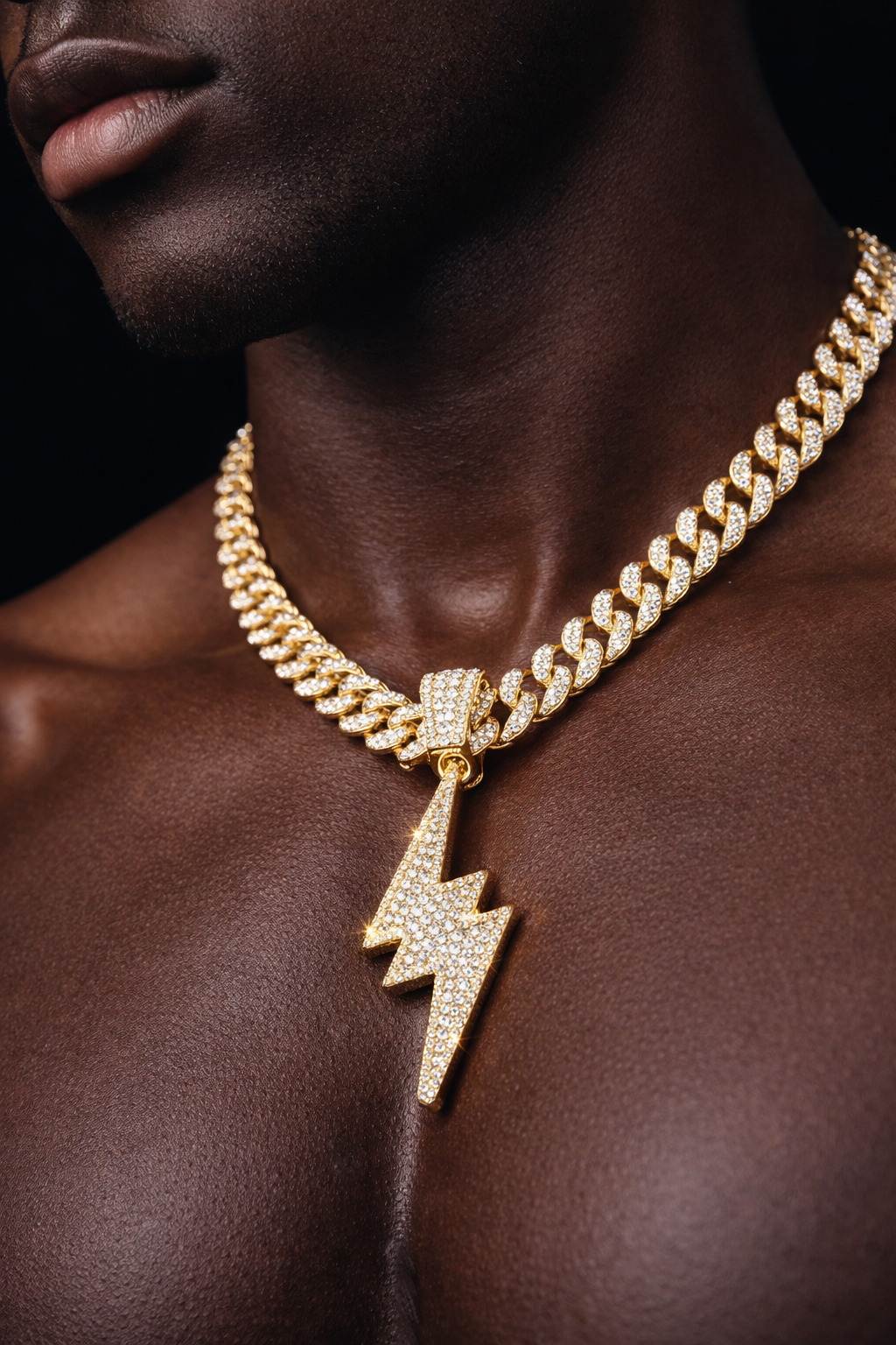 ICED Thunder Pendant (White Gold)