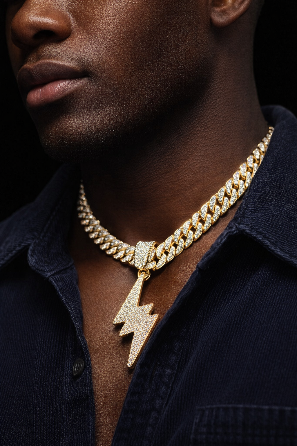 ICED Thunder Pendant (White Gold)