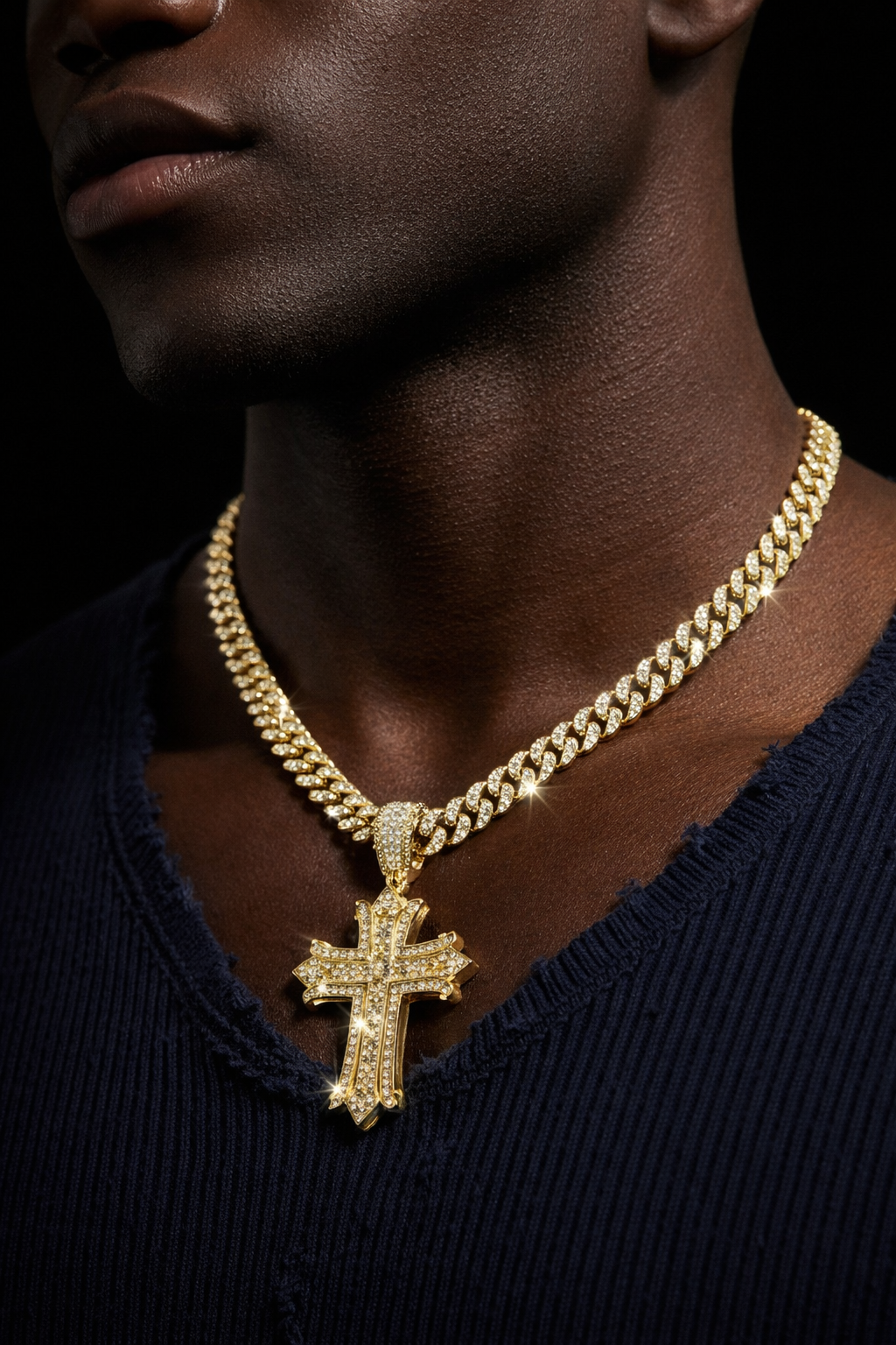 ICED Fat Cross Pendant
