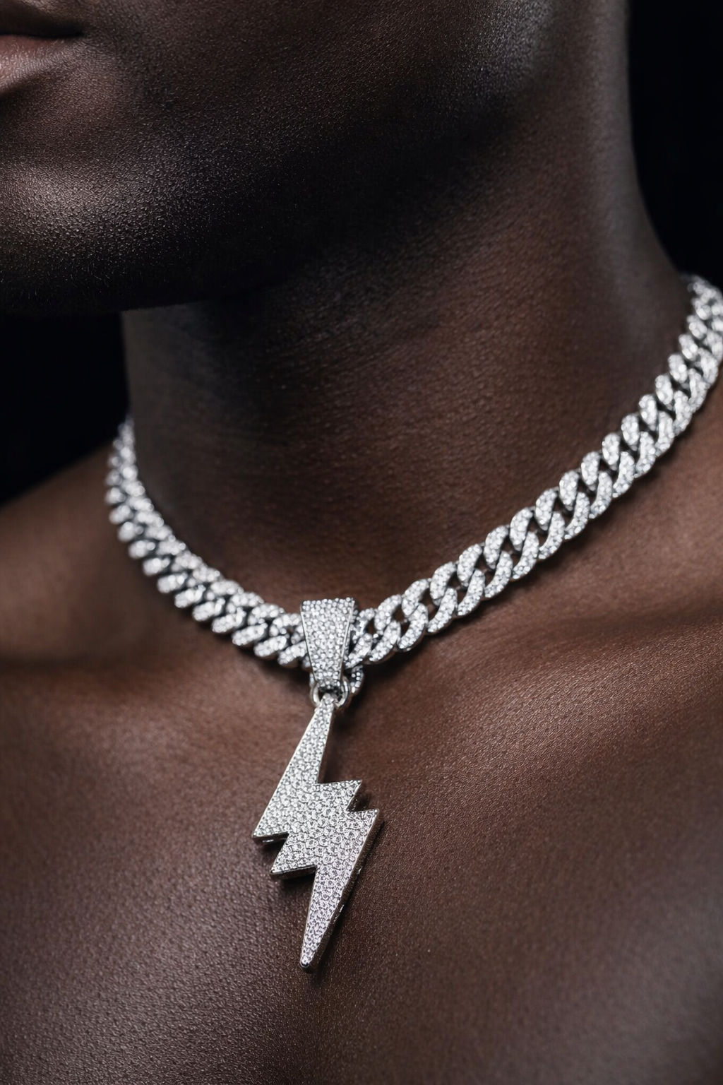 ICED Thunder Pendant (White Gold)