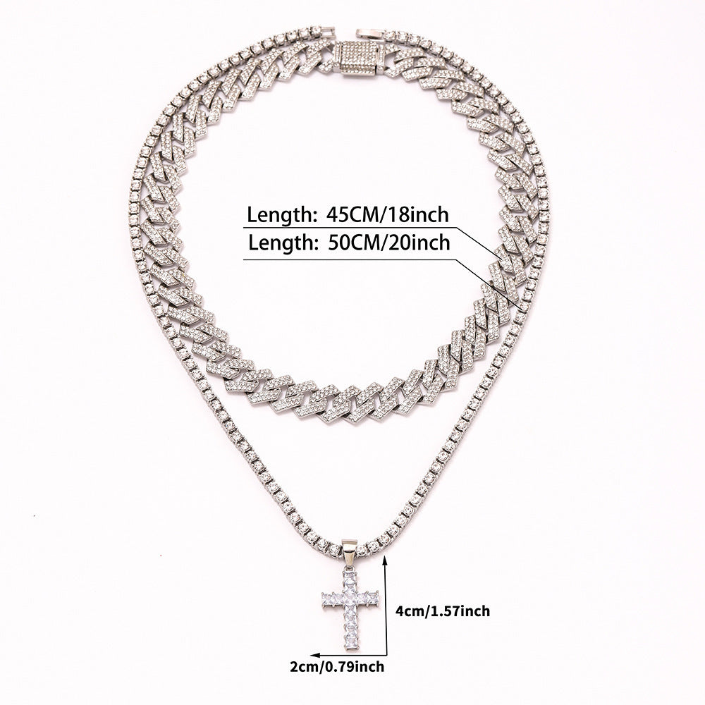ICED Out Cross Pendant (Tennis Chain/ICED Cuban Chain Pack)