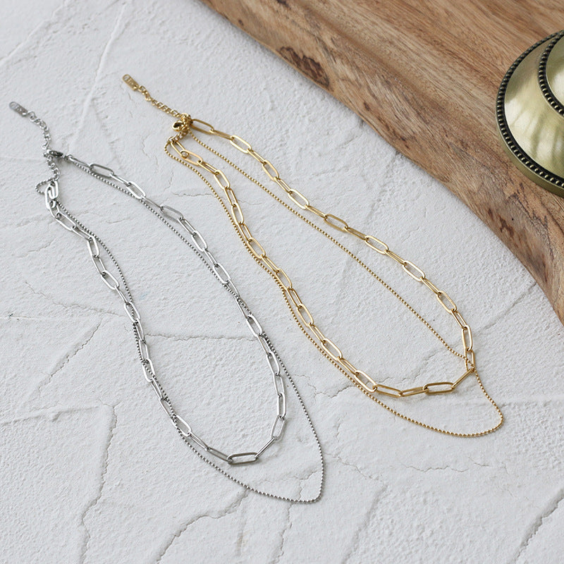 Titanium Paperclip X Balled Chain