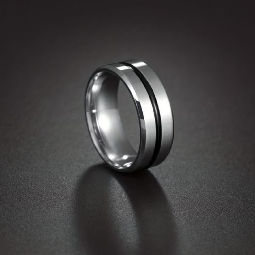 Striped Silver Ring