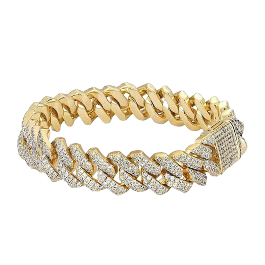 ICED Gold and White Gold Cuban Link Bracelets
