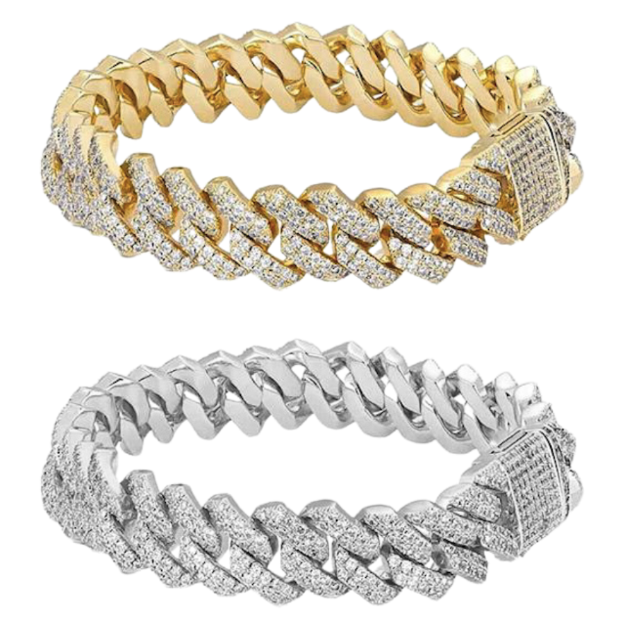 ICED Gold and White Gold Cuban Link Bracelets