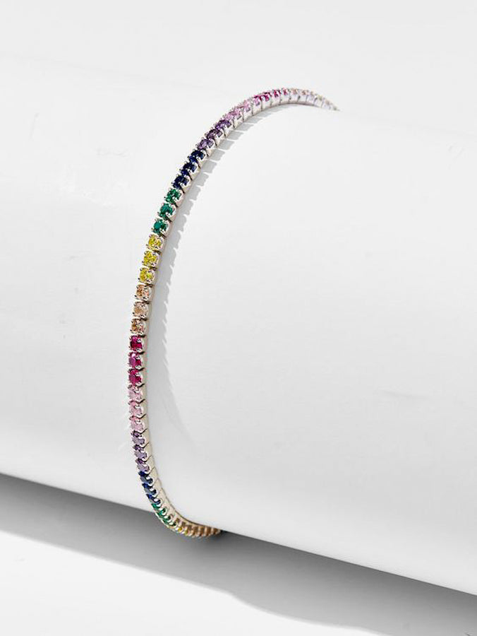 (S925) Coloured Tennis Bracelet