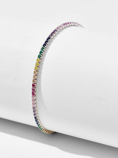 (S925) Coloured Tennis Bracelet