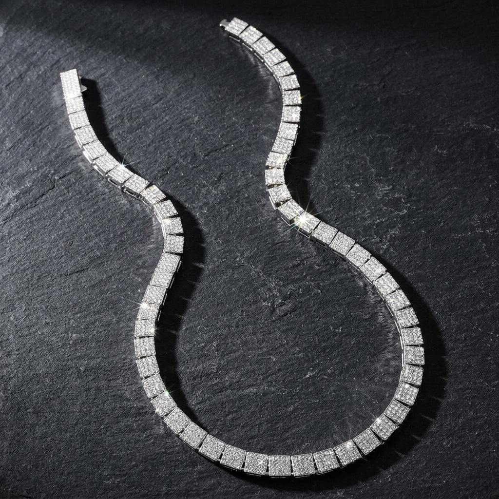 Square Clustered Tennis Chain