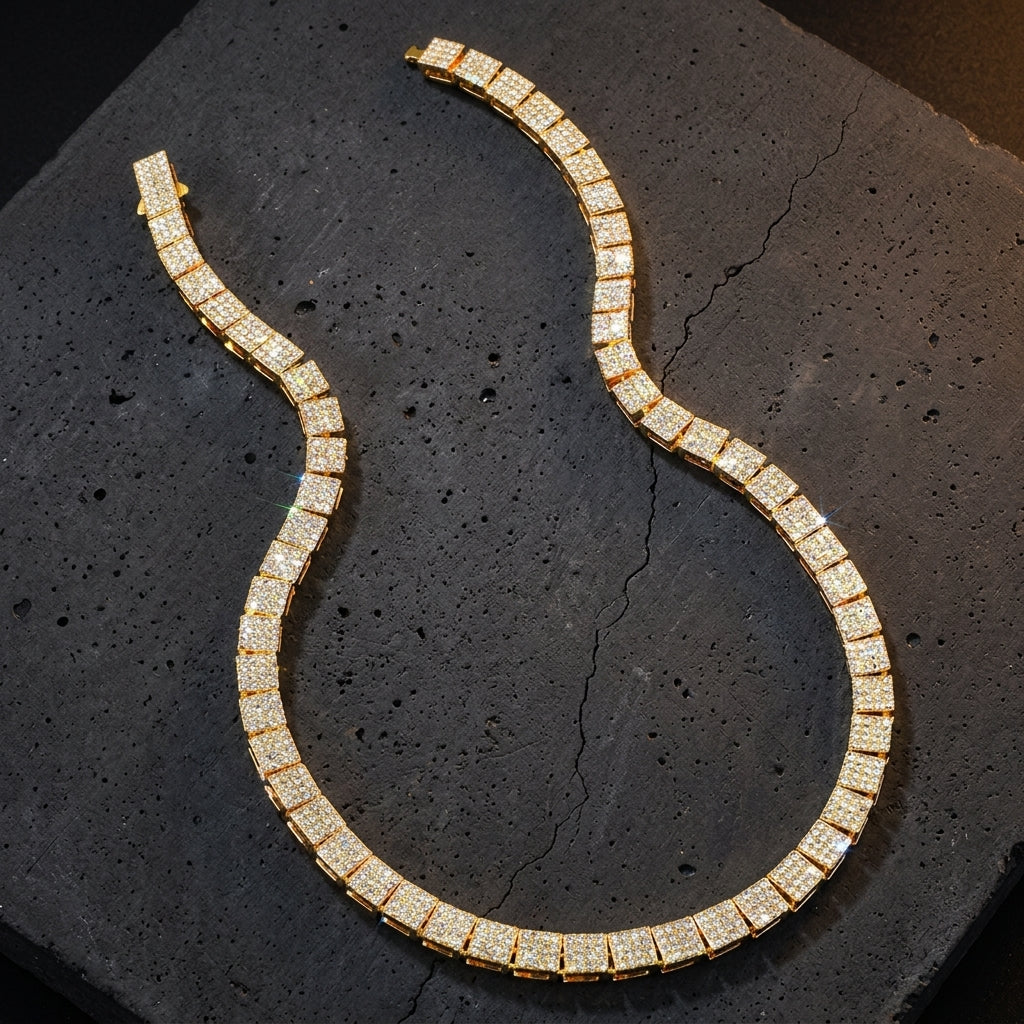 Square Clustered Tennis Chain
