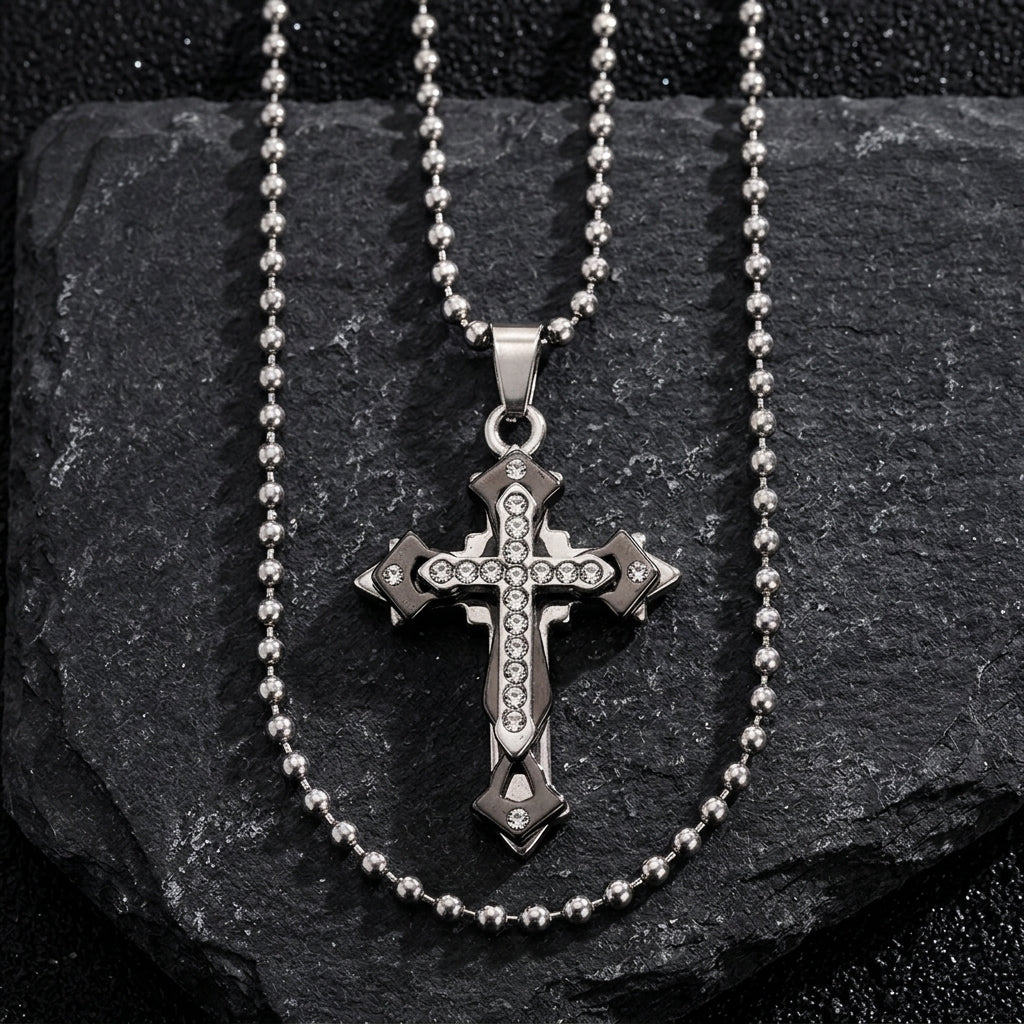 Studded Cross Pendant