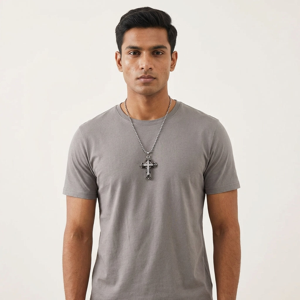 Studded Cross Pendant