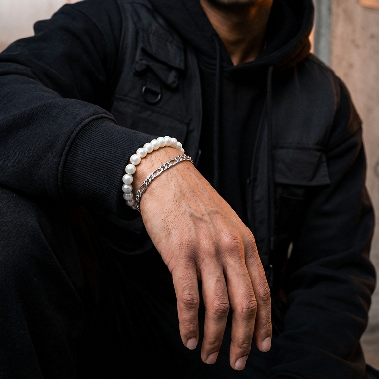 Pearl X Slim Cuban Link Bracelet