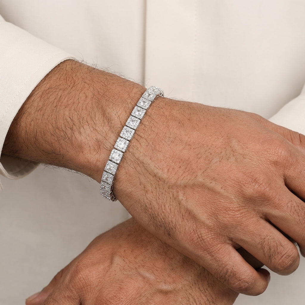 Square Baguette Tennis Bracelet